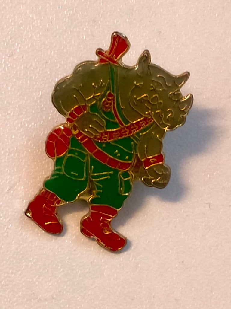 Teenage Mutant Ninja Turtles TMNT Rocksteady logo pin, Ophalen of Verzenden, Gebruikt, Overige onderwerpen