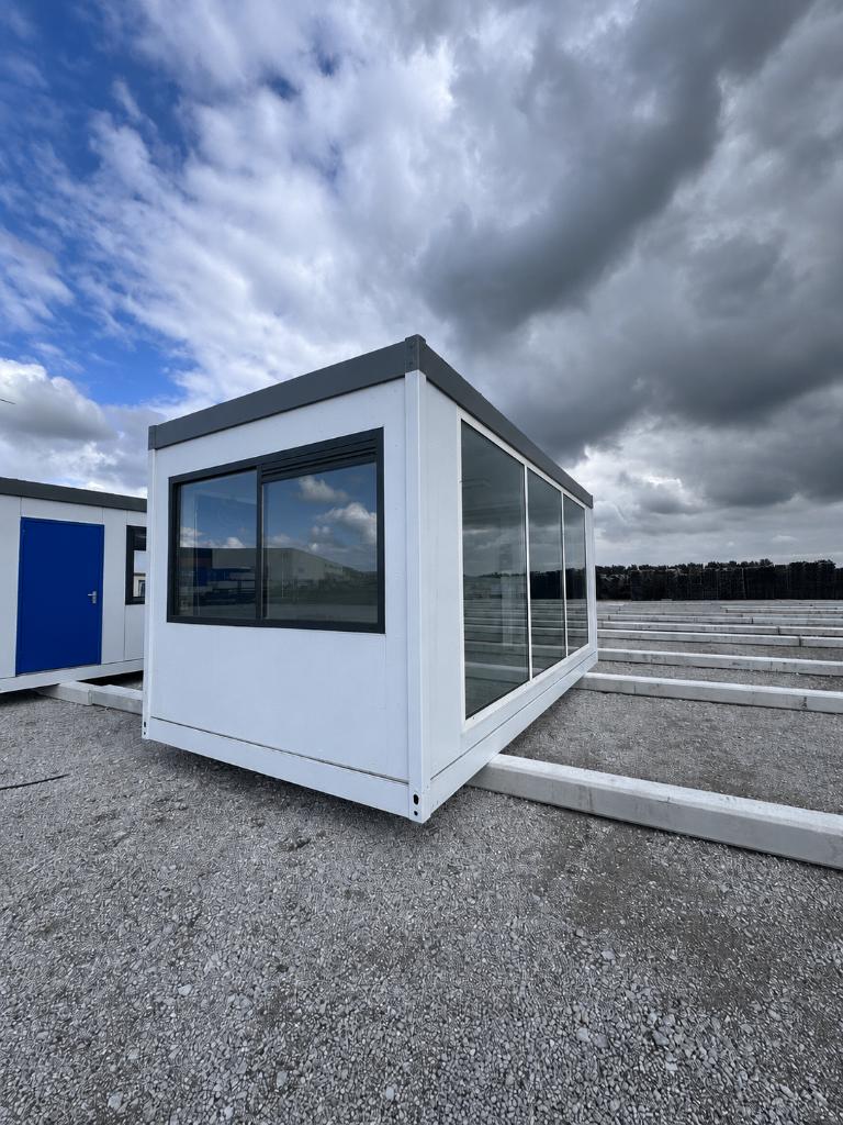 Luxe glazen directiekeet / kantoorunit / festivalunit, Zakelijke goederen, Machines en Bouw | Keten en Containers, Ophalen of Verzenden