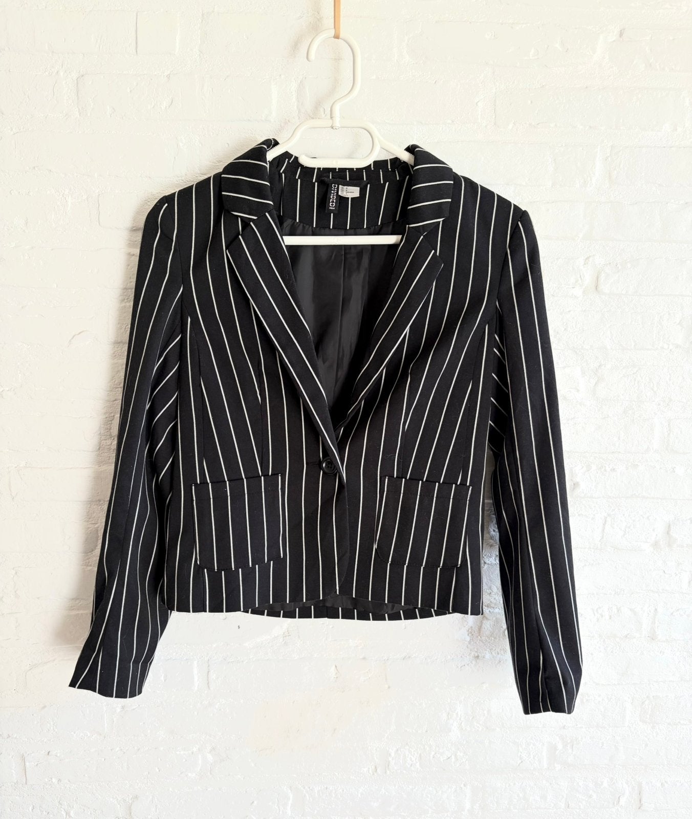 Nieuw gestreepte blazer H&M, Verzenden, Zwart, Nieuw, Jasje