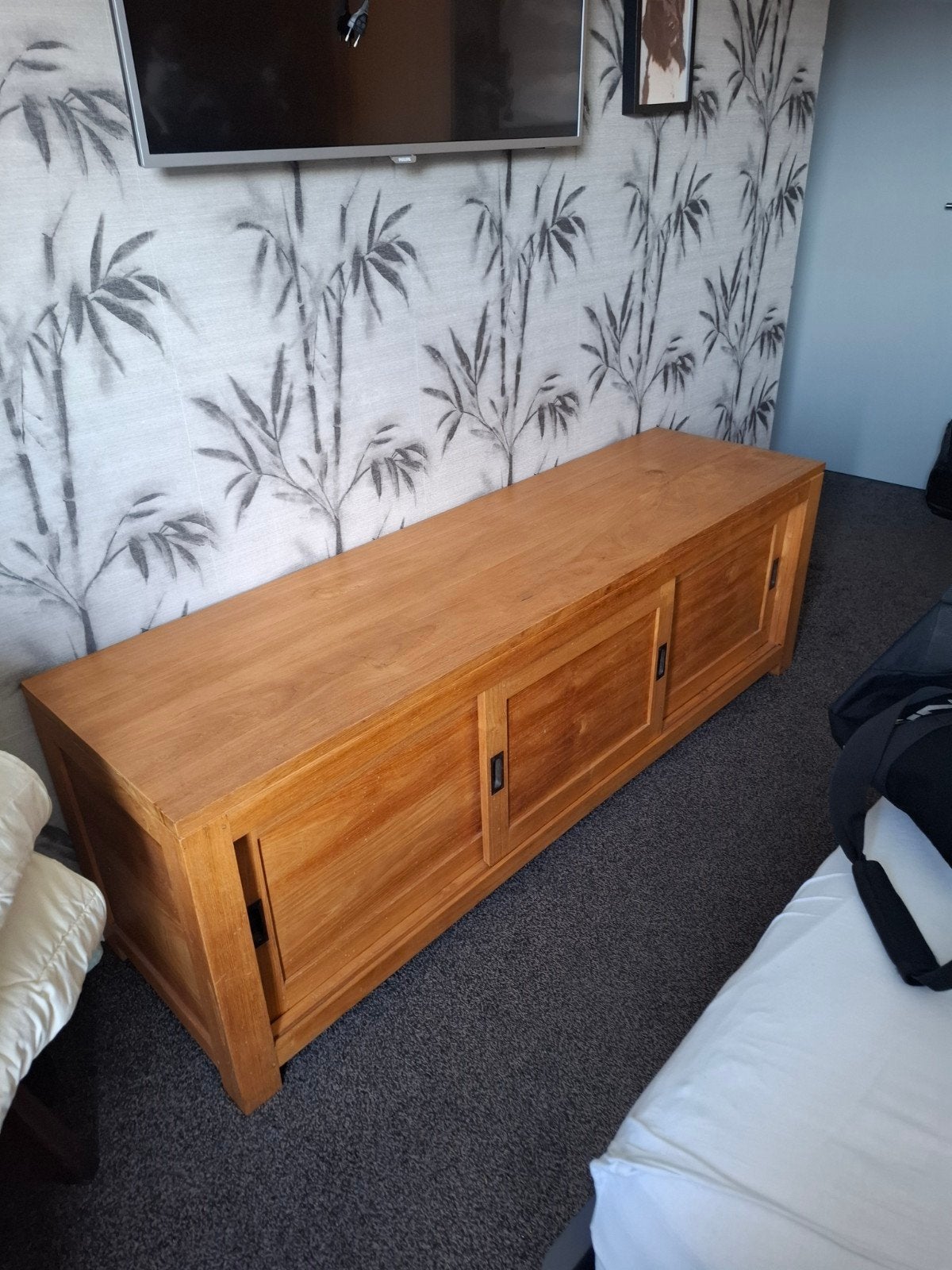 mooie teakhouten tv meubel, Ophalen, 25 tot 50 cm, 150 tot 200 cm, Minder dan 100 cm