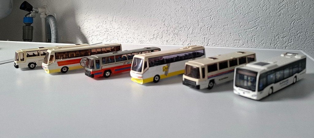 6x Touringcar 1/87, Ophalen, Gebruikt, Bus of Vrachtwagen, Overige merken