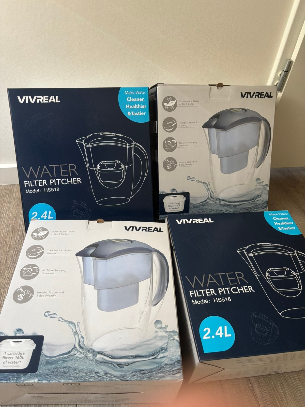 Nieuwe BRITA Waterfilterkan Aluna Cool Wit 2,4L - Nieuw, Flessenkoeler, Blauw, Nieuw, Ophalen of Verzenden