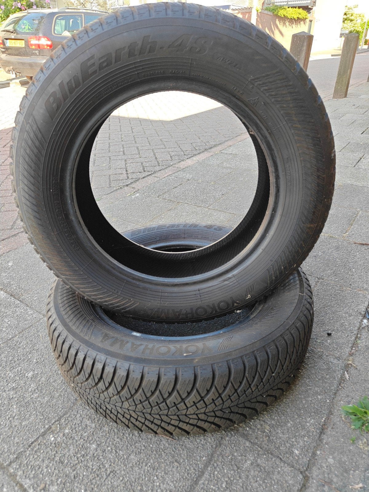 Set van 2 Yokohama BluEarth-4S 195/65 R15 91H All-Season, Ophalen, Gebruikt, 15 inch, All Season