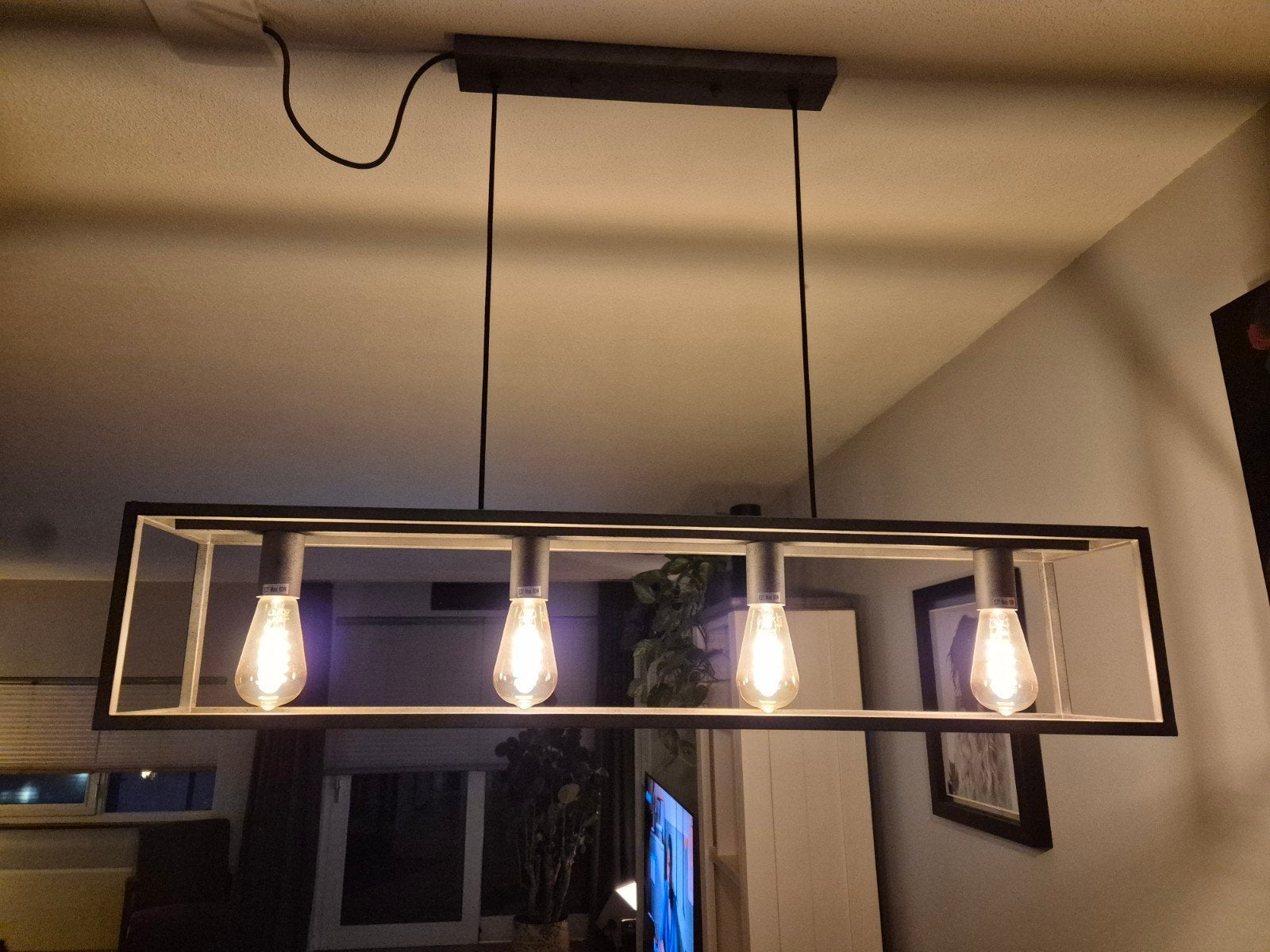 Hanglamp - Zwart/ grijs metaal, Ophalen, Gebruikt, E27 (groot), Modern industrieel