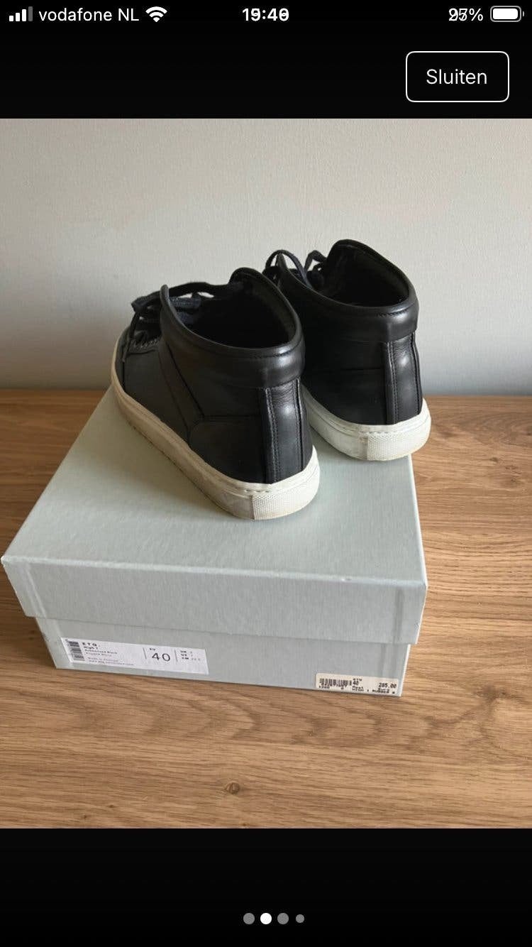 ETQ sneakers - leer - maat 40, Zwart, Ophalen of Verzenden, Sneakers of Gympen, Zo goed als nieuw