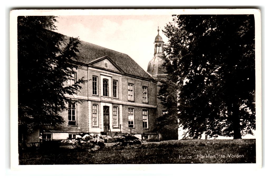 Vorden,  Huize "Hackfort", Verzenden, 1940 tot 1960, Ongelopen, Gelderland