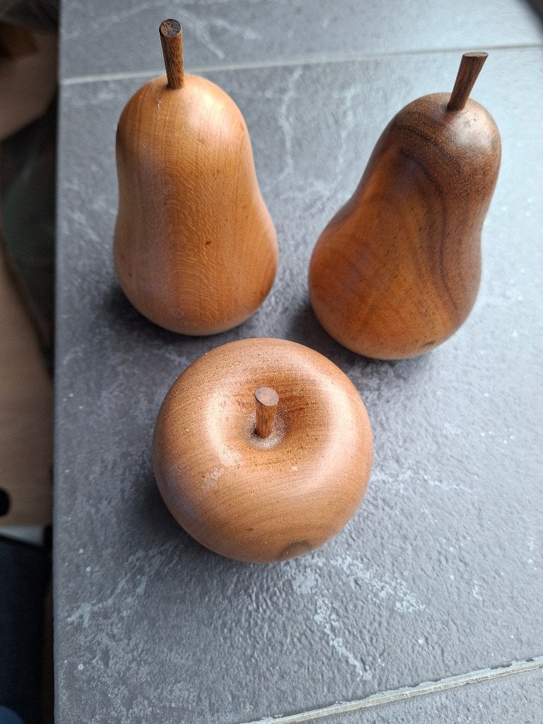 Decoratieve houten appels en peren, Ophalen, Gebruikt, Overige typen, Handgemaakt