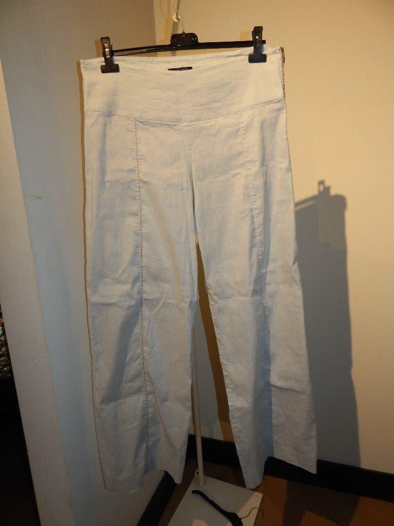 Sarah Pacini deels linnen stretch broek rode naad mt 3/40