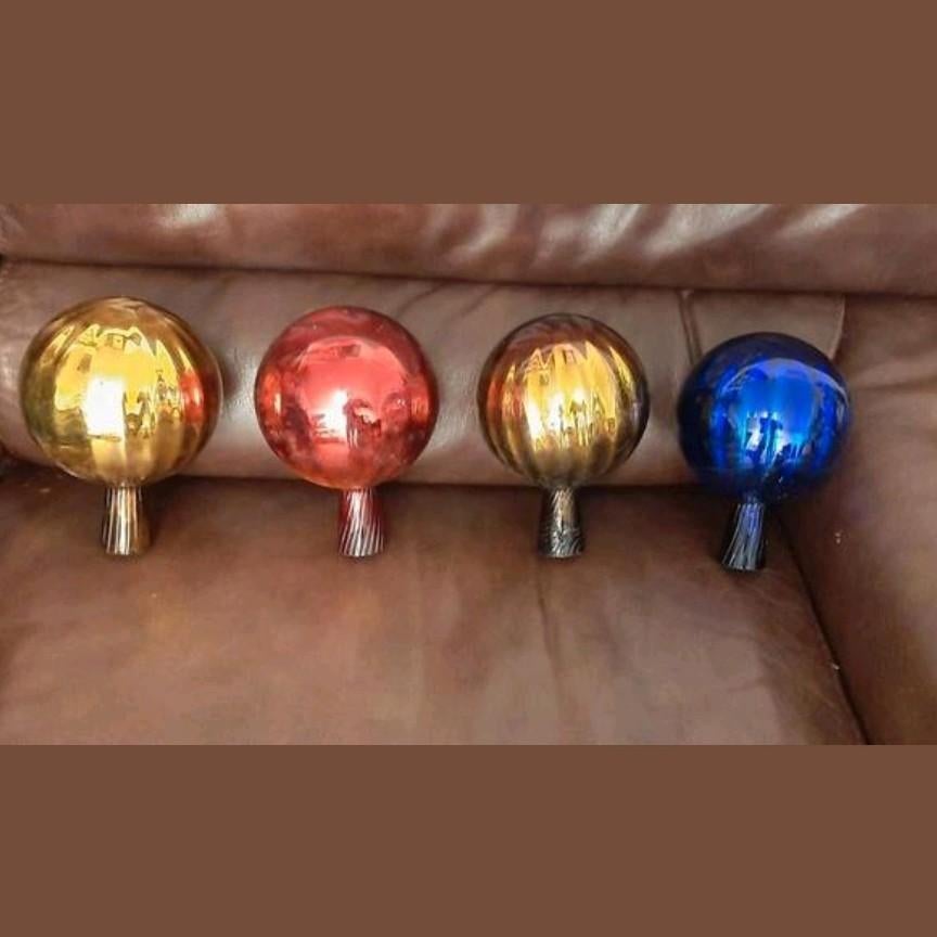 vintage setje 4 glazen heksenbollen, Ophalen of Verzenden