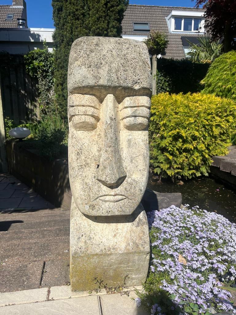 Stenen Tuinbeelden - Hoofden in Moai Stijl, Ophalen, Overige onderwerpen, Weerbestendig, Beeld