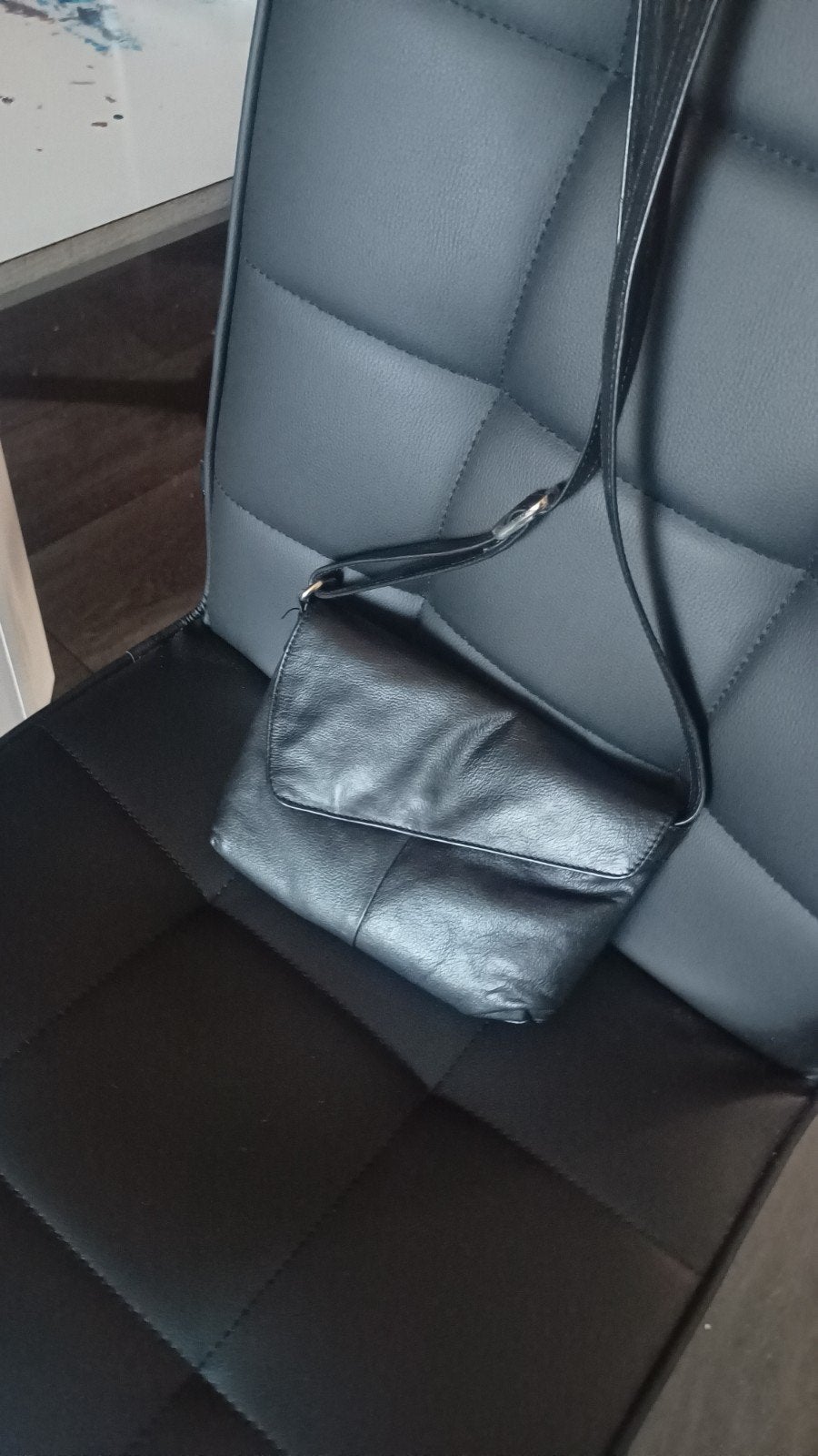 Vera Pelle Crossbody Tasje - Echt Leer 20x15, Ophalen of Verzenden, Zo goed als nieuw, Zwart, Schoudertasje