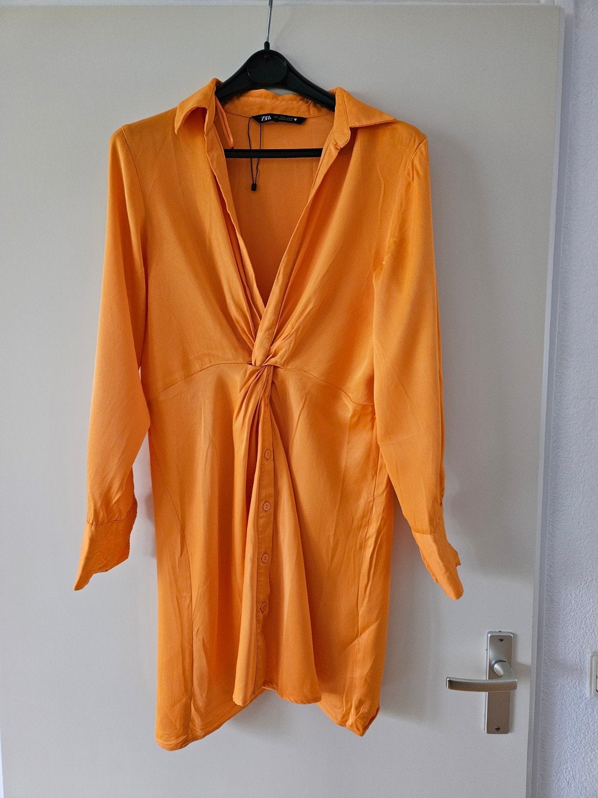 Superleuke oranje jurk Zara mt L, Ophalen of Verzenden, Zo goed als nieuw, Maat 38/40 (M), Oranje