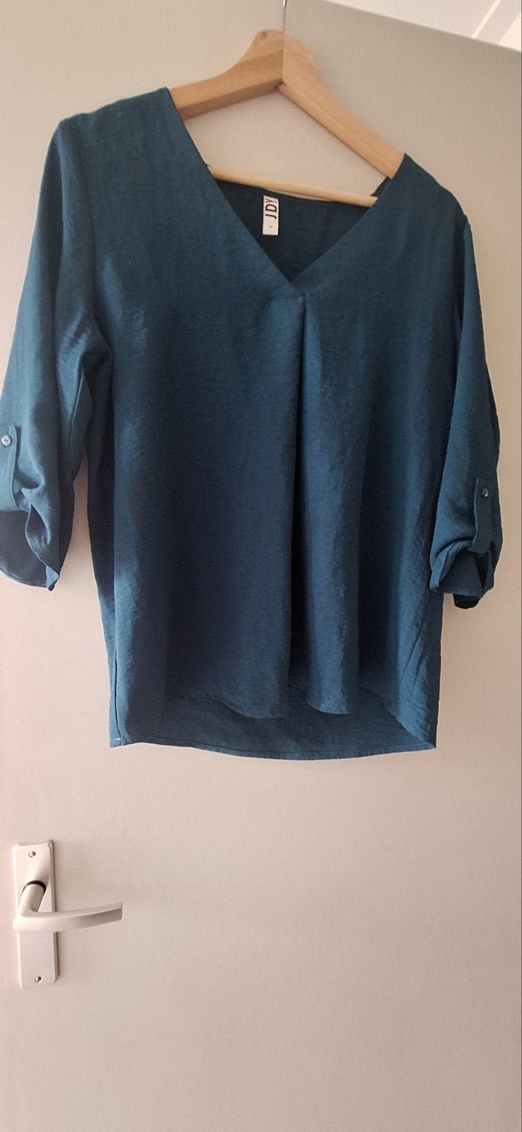 Dames blouse  - kleur petrol - maat 36, Overige kleuren, Ophalen of Verzenden, Zo goed als nieuw, Korte mouw