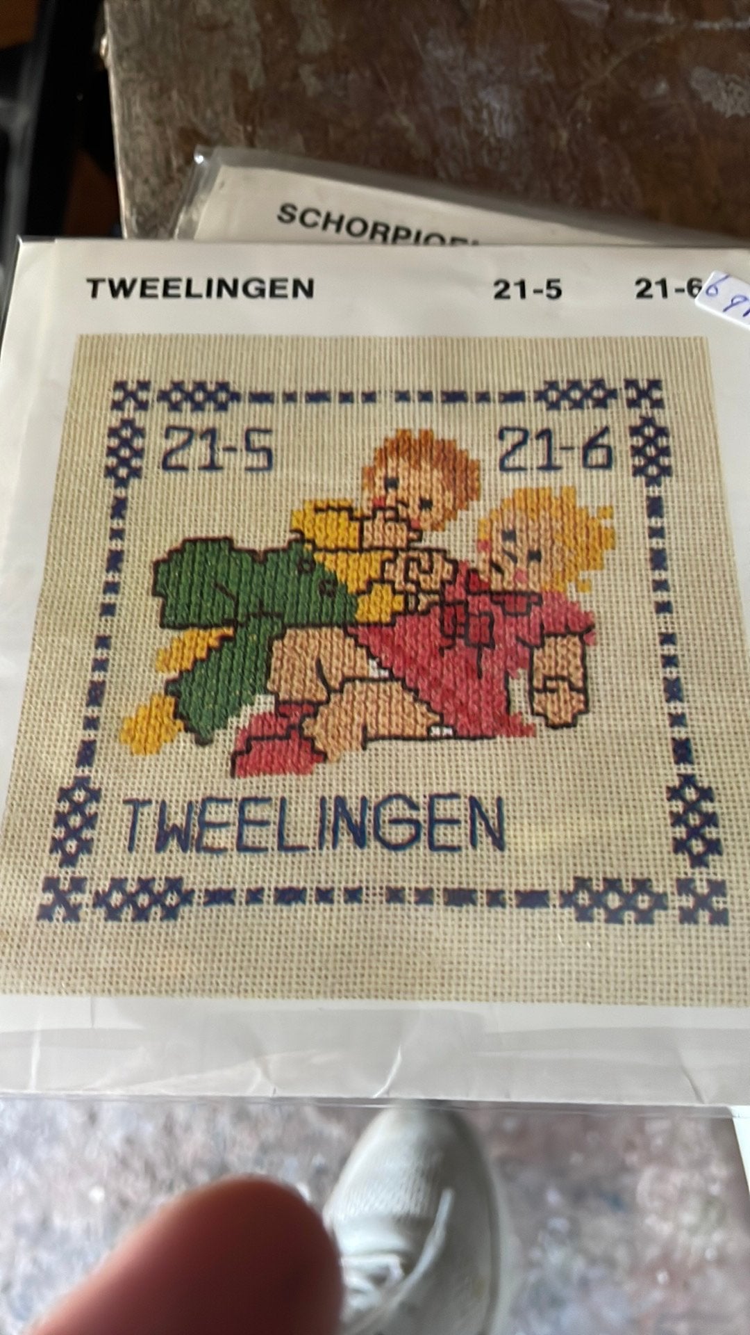 Borduurpakket tweelingen sterrenbeeld, Ophalen of Verzenden, Zo goed als nieuw, Borduurpakket