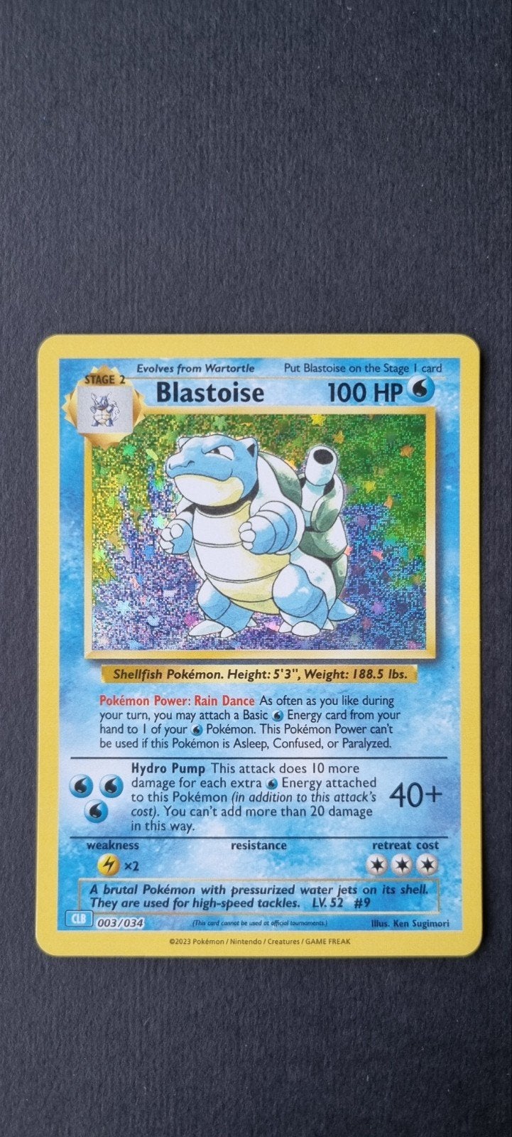 Blastoise CLB 003, Ophalen of Verzenden, Zo goed als nieuw, Losse kaart
