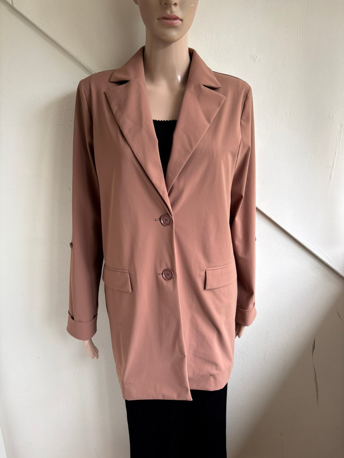 Studio Anneloes travelstof blazer maat S / M oversize bruin, Bruin, Ophalen of Verzenden, Zo goed als nieuw, Jasje