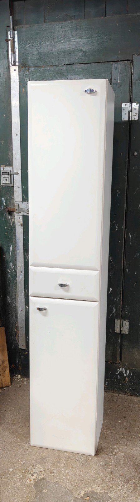 Witte badkamerkast met lade en deuren, Huis en Inrichting, Ophalen, (Half)hoge kast, Minder dan 50 cm, Gebruikt