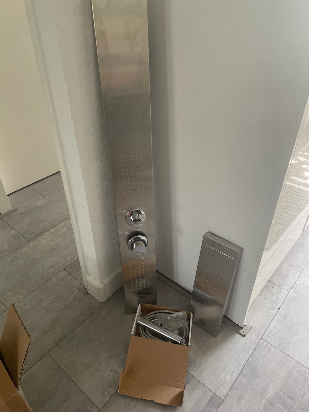 Douchepaneel RVS met regendouche en handdouche, Ophalen of Verzenden, Nieuw, Met douche