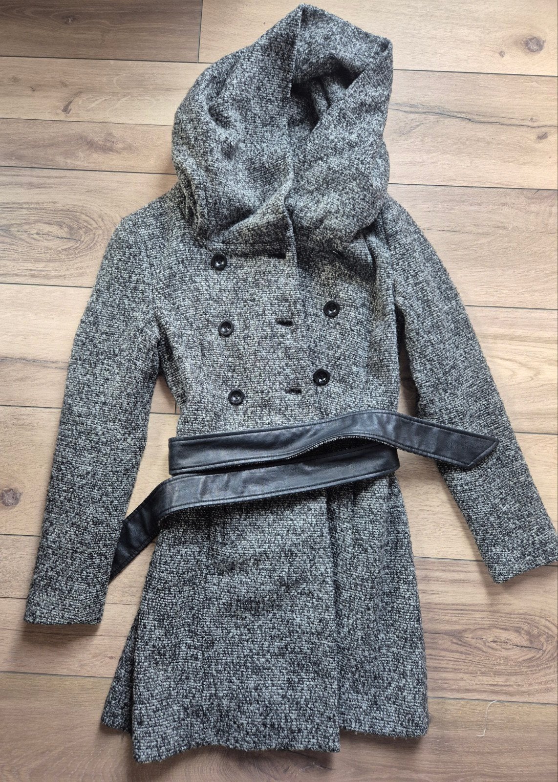 ONLY Grijze Winterjas met Riem, Ophalen of Verzenden, ONLY, Maat 34 (XS) of kleiner, Grijs
