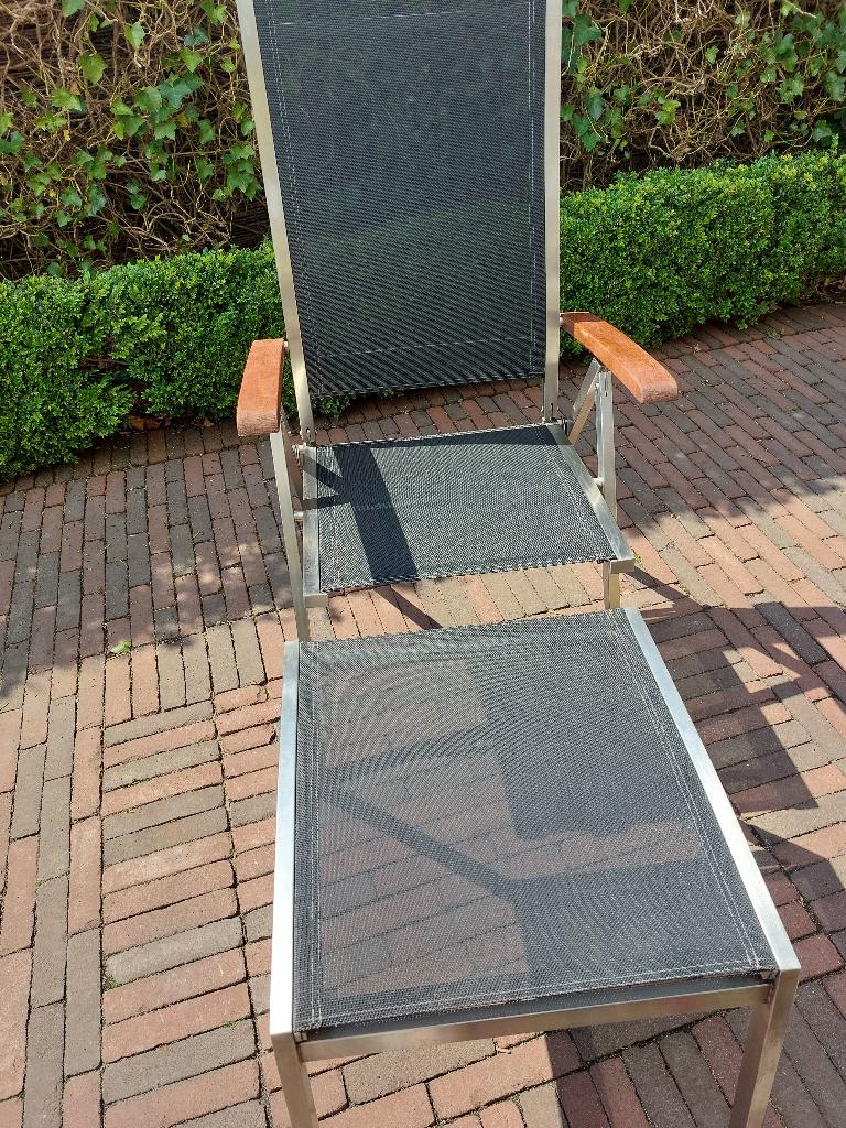 tuinmeubelen roestvrijstaal , standenstoelen, Tuin en Terras, Tuinstoelen, Ophalen, Gebruikt, Rvs, Verstelbaar