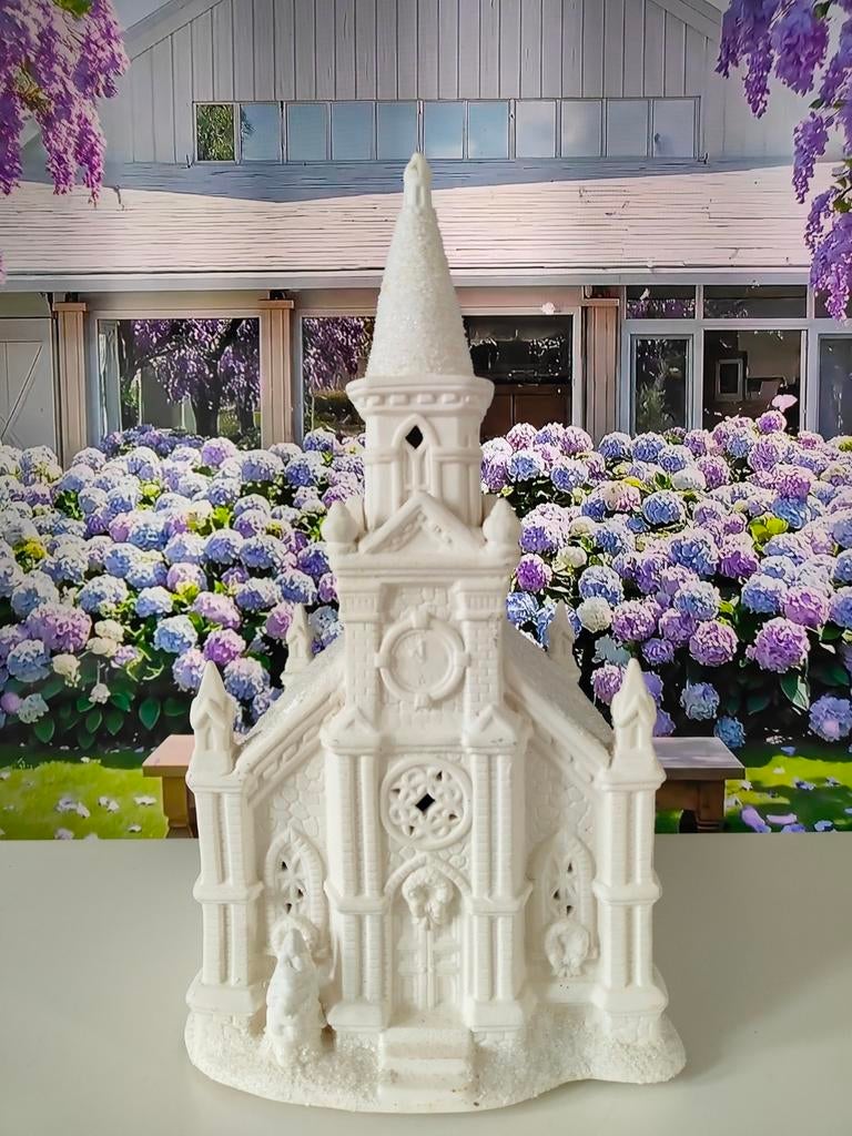 Een prachtig beeld van een kerk., Ophalen of Verzenden