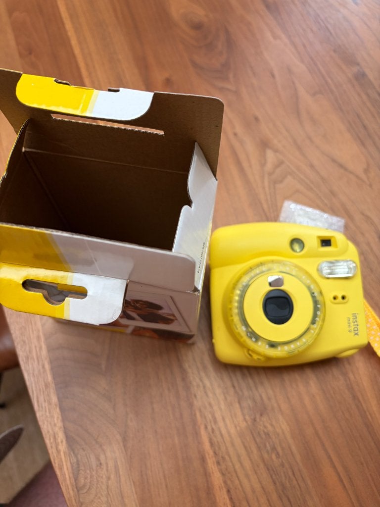 Fujifilm Instax mini 9 camera - geel (in doos), Ophalen, Instant camera, Zo goed als nieuw, Fujifilm