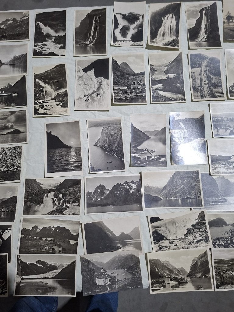 100 postkaarten Noorwegen, Kongeriket Norge, 1920-1940, Ophalen of Verzenden, 1920 tot 1940, Ongelopen, Politiek en Historie