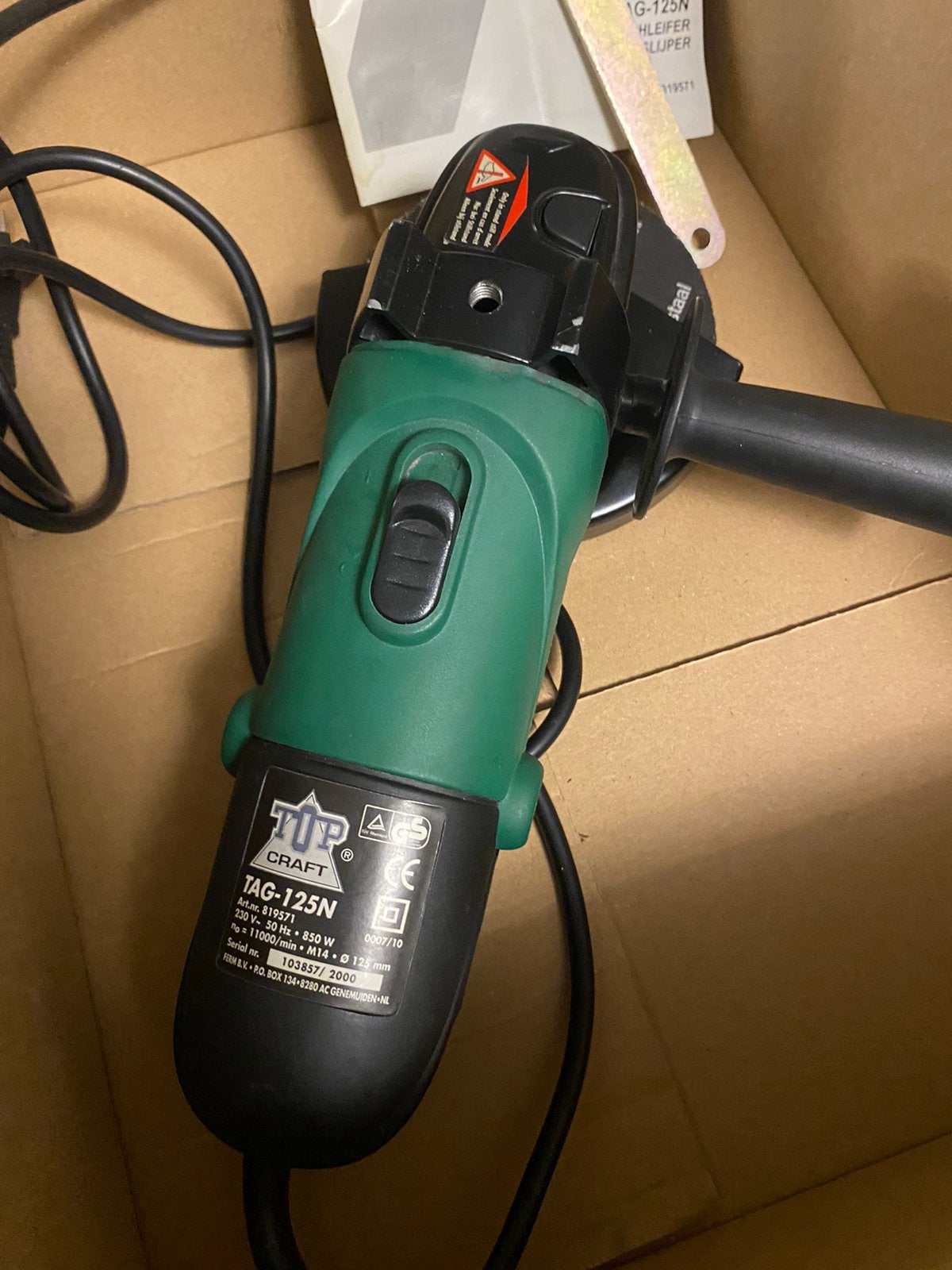 Slijptol topcraft met slijpschijven nieuwstaat haakse slijpe, Ophalen of Verzenden, Zo goed als nieuw, 1000 watt of meer, Haakse handslijpmachine