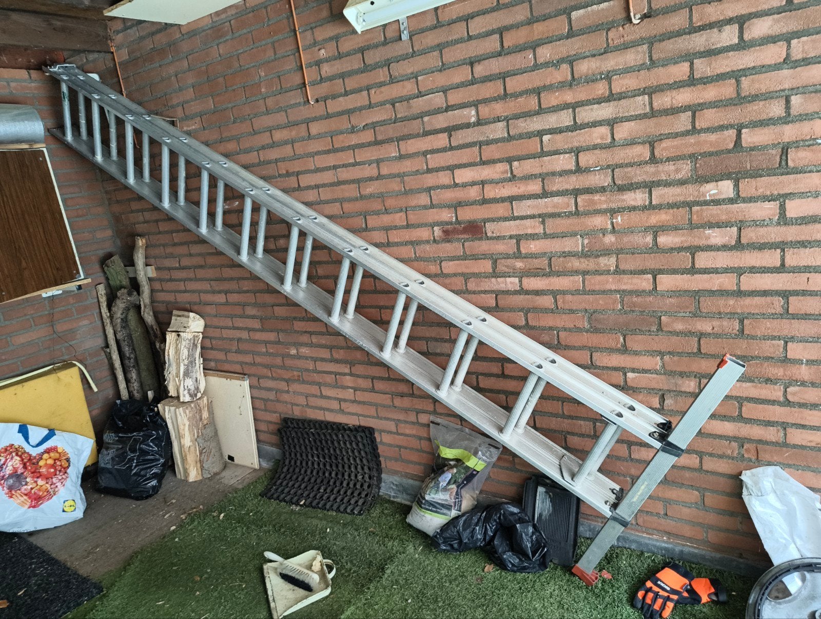Aluminium ladder te koop, Ophalen, 4 meter of meer