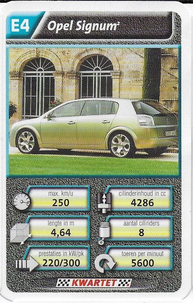 W4298 autokaartje e4 opel signum, Ophalen of Verzenden, Zo goed als nieuw, Auto's