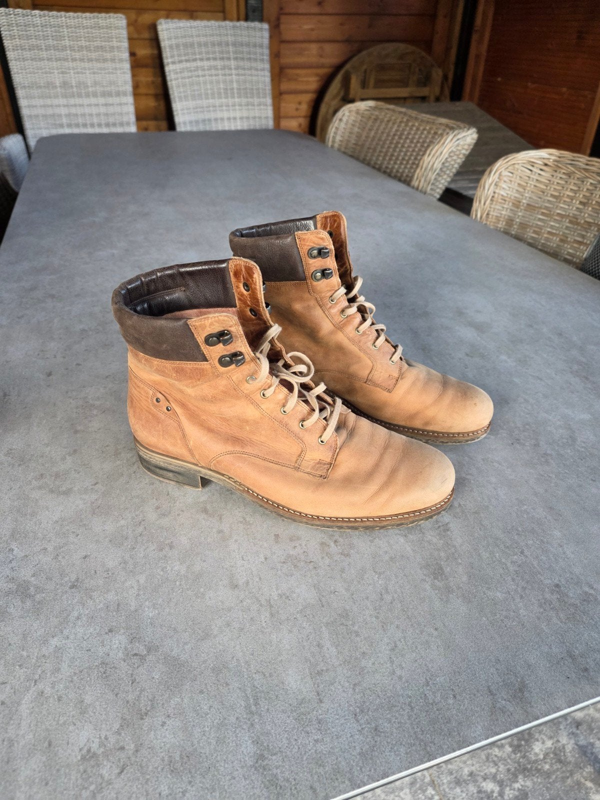 Durea H Wijdte Leren Boots - Comfortabele En Robuuste Schoen, Boots, Ophalen of Verzenden, Gedragen, Onbekend