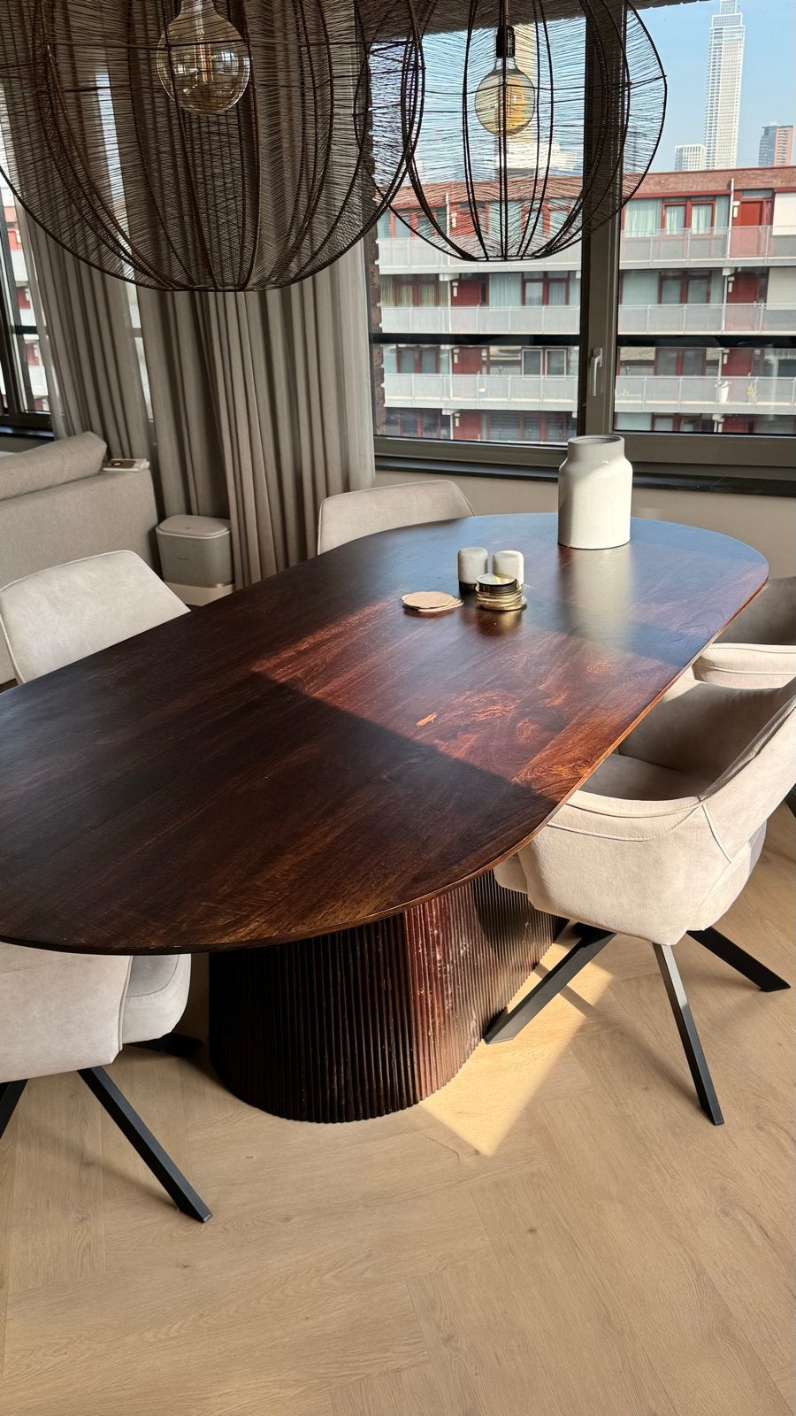 Ovale eettafel 100x240 cm - Zo goed als nieuw, Ophalen, 100 tot 150 cm, 200 cm of meer, Zo goed als nieuw