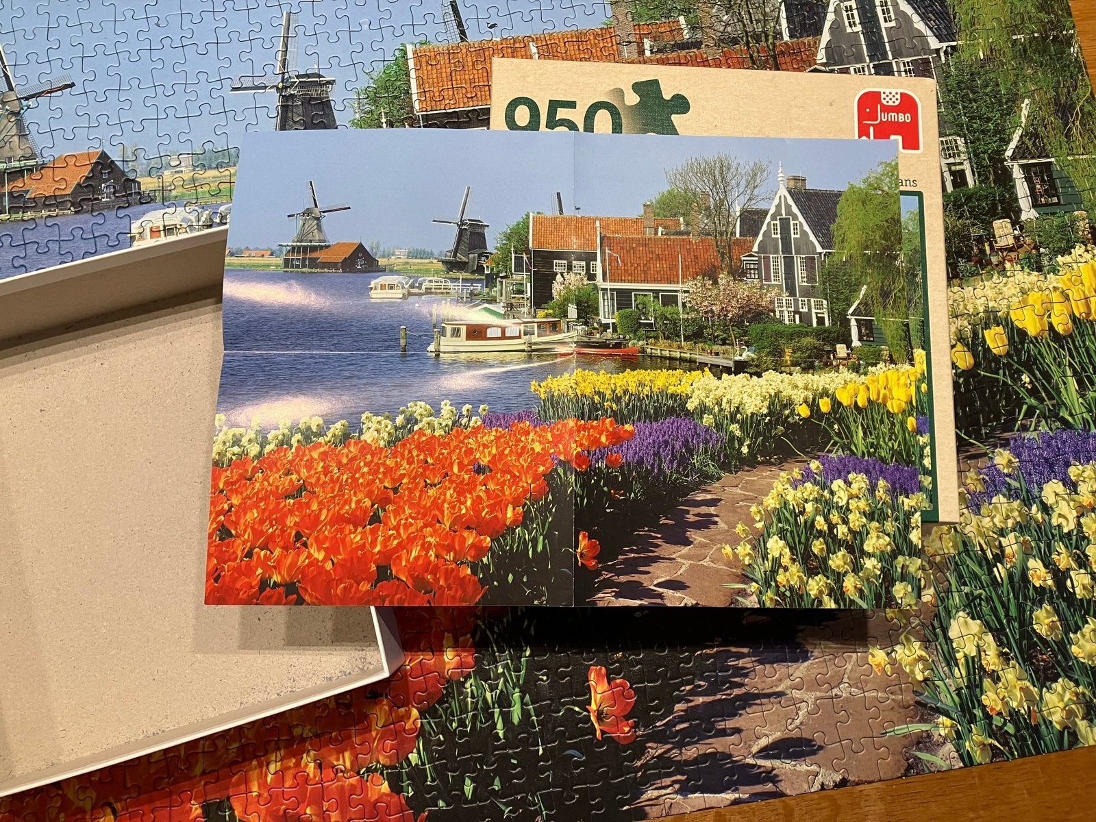 Jumbo Legpuzzel de zaanse schans 950 stukjes, Ophalen of Verzenden, 500 t/m 1500 stukjes, Zo goed als nieuw, Legpuzzel