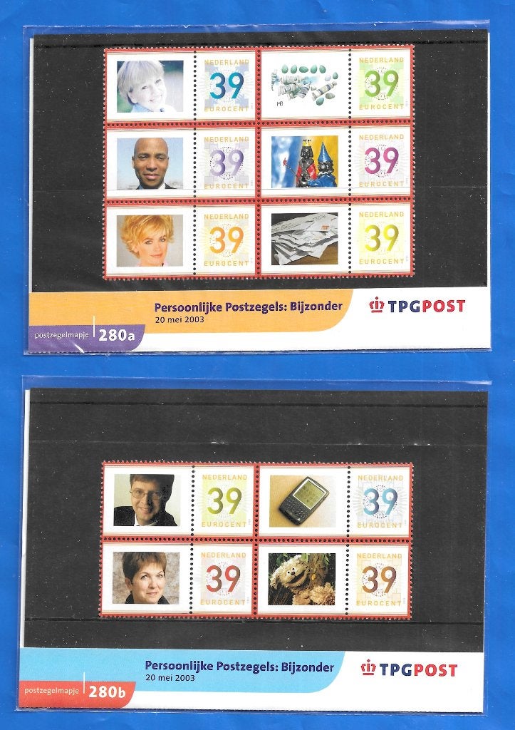 Postzegelmapje 280 A & B Persoonlijke Postzegels: Bijzonder, Verzenden, Na 1940, Postfris