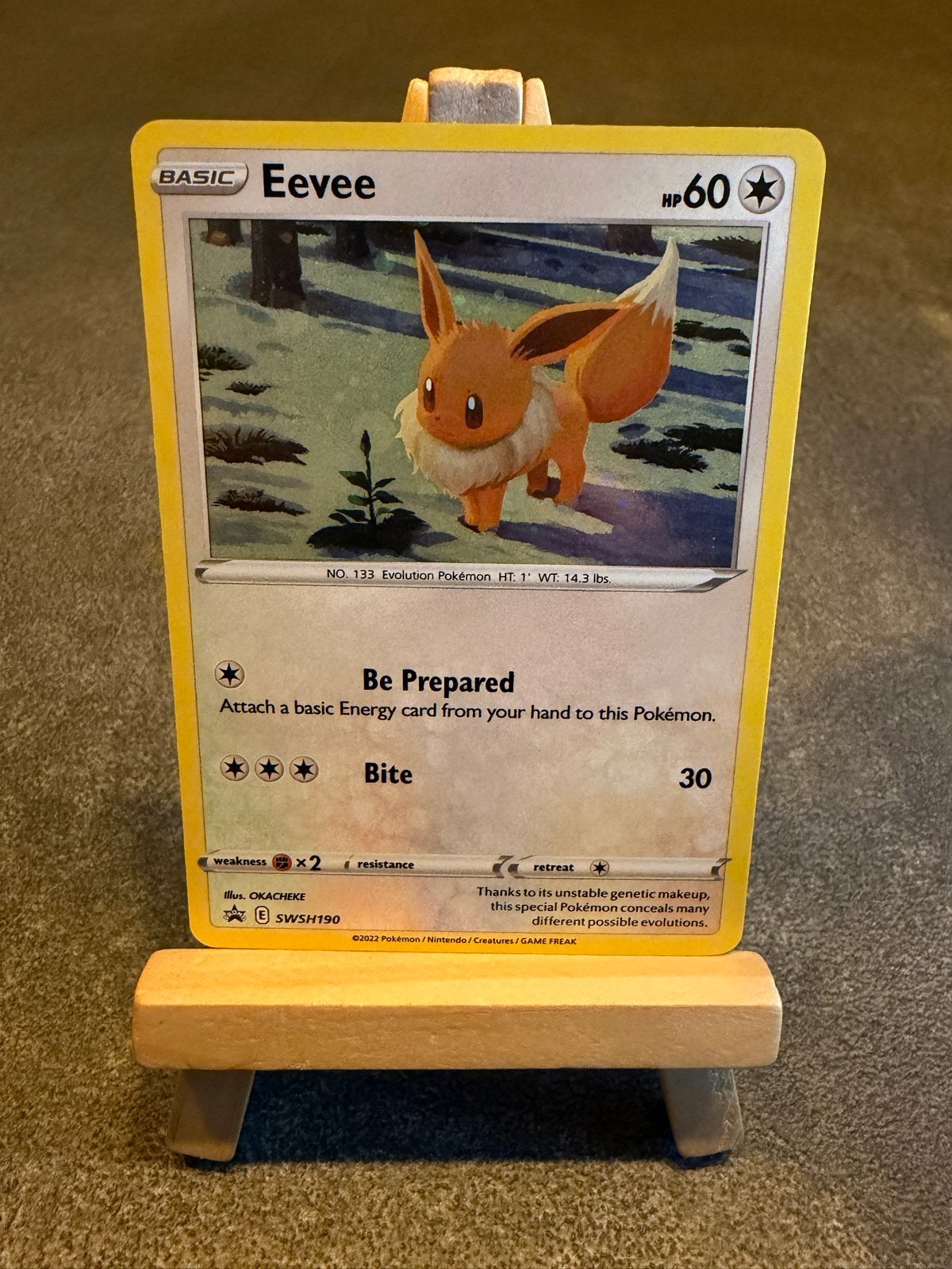 Eevee SWSH190 - Sword & Shield Promo - Cosmo Holo - Pokemon, Ophalen of Verzenden, Zo goed als nieuw, Losse kaart