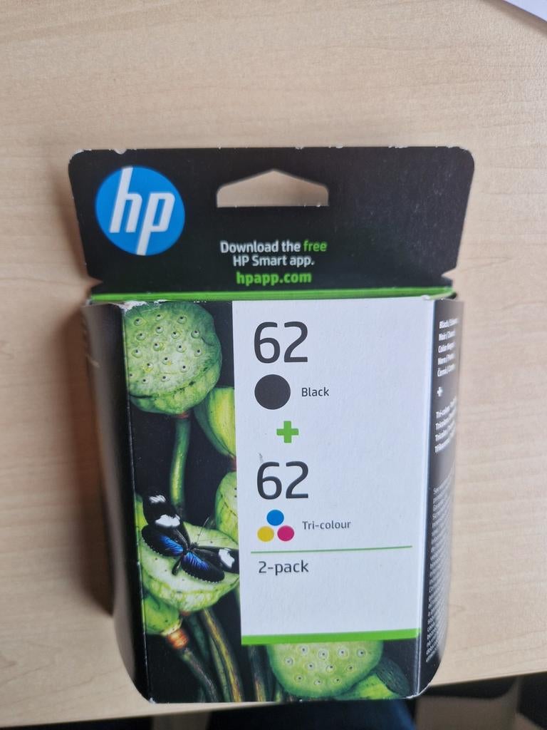 HP 62 Zwarte en Driekleuren Inktcartridges (2-pack), Computers en Software, Ophalen of Verzenden, Nieuw, Cartridge, HP
