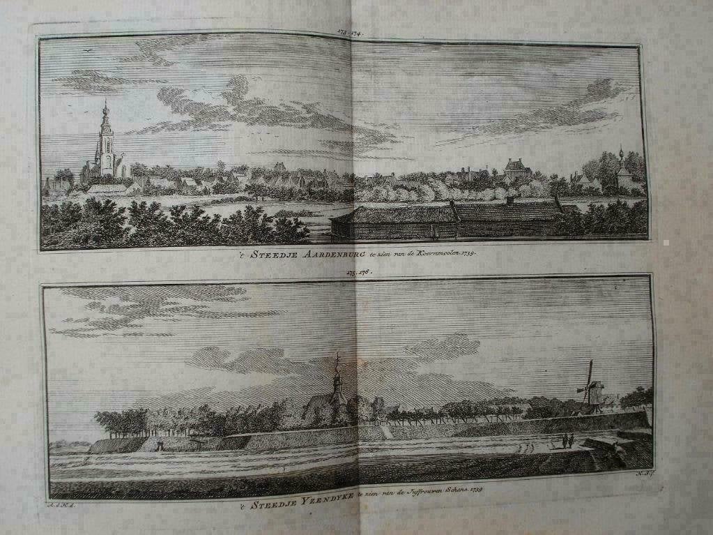 173-176 / Aardenburg en Ijzendijke  Groot Kopergravure 1746, Ophalen of Verzenden