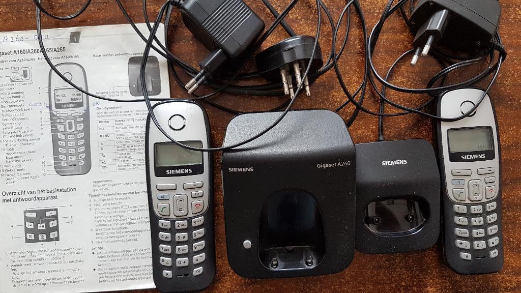 Siemens Gigaset A260 Duo, Telecommunicatie, Ophalen of Verzenden, Gebruikt, 2 handsets