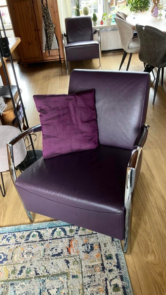 Lederen fauteuil als nieuw, Ophalen, Zo goed als nieuw, 75 tot 100 cm, 50 tot 75 cm