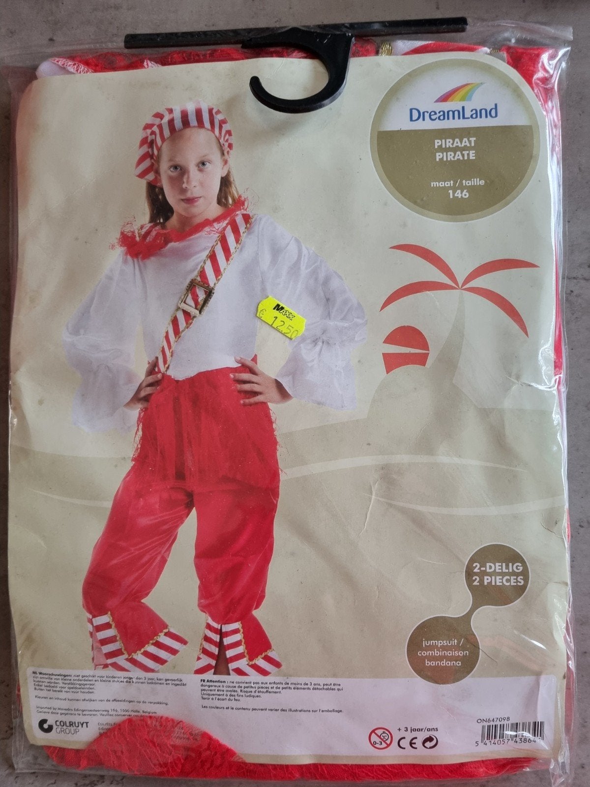 Dreamland,PIRAAT(HALLOWEEN)VERKLEEDSET,mt146,Verpakt,Nieuw!a, Ophalen of Verzenden, Nieuw, 146 t/m 152, Jongen of Meisje