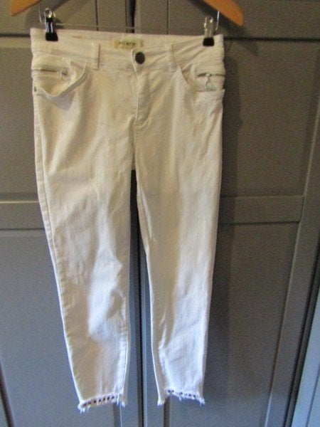 G1015 Mos Mosh mt W29 jeans wit 7/8 studs ritsjes, MOS MOSH, Verzenden, Wit, Zo goed als nieuw