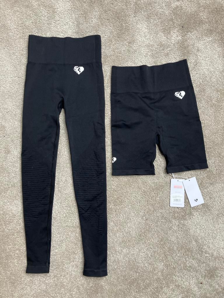 Women's Best Power Seamless Legging & Cycling Short Zwart, Kleding | Dames, Sportkleding, Zwart, Nieuw, Ophalen of Verzenden, Fitness of Aerobics