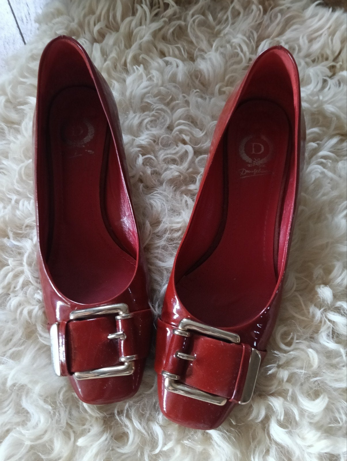Rode lakleren pumps met gesp - Maat 38, Ophalen of Verzenden