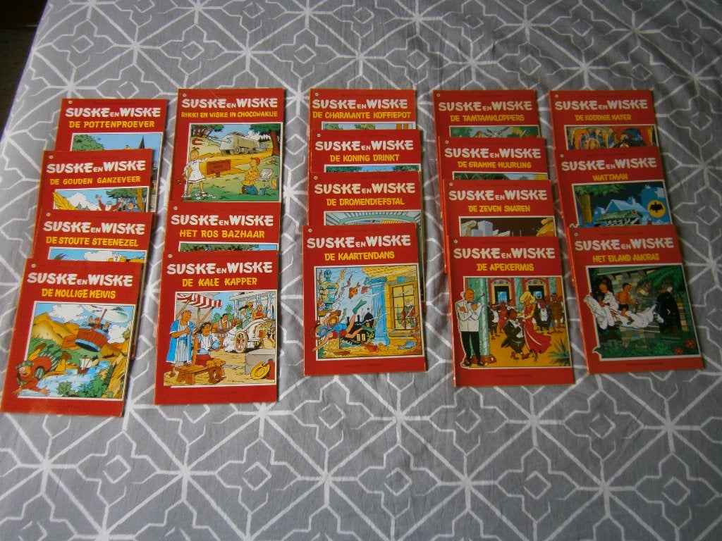18 Suske en Wiske albums met rode kaft – jaren 80/90, Boeken, Stripboeken, Meerdere stripboeken, Ophalen, Gelezen, Willy Vandersteen