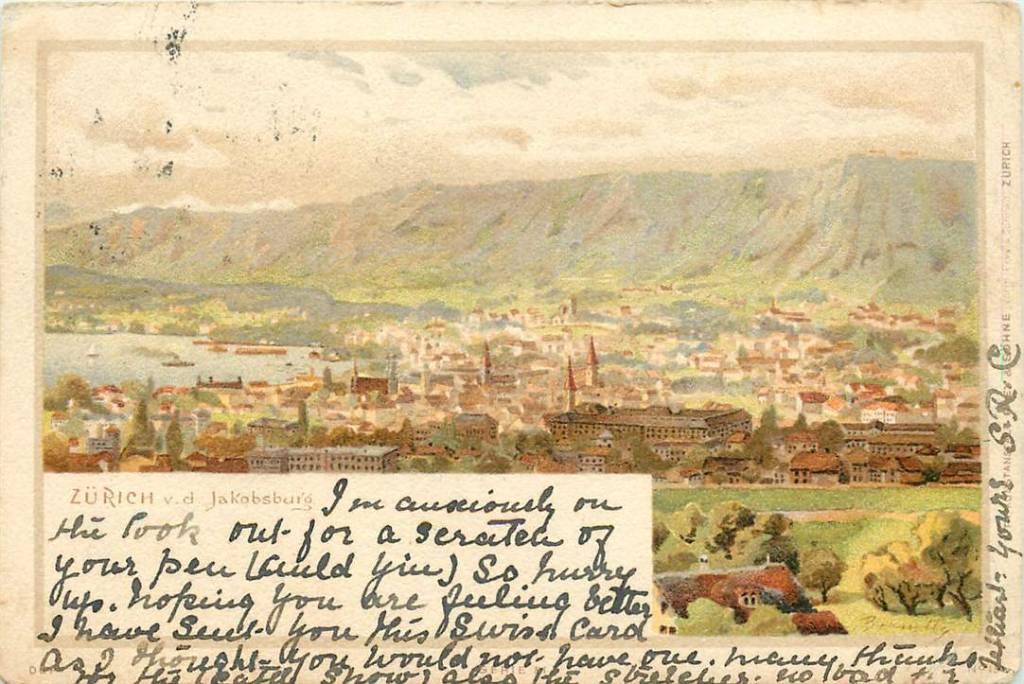 381-198-001 Zurich Jakobsburg, Verzenden, Voor 1920, Overig Europa
