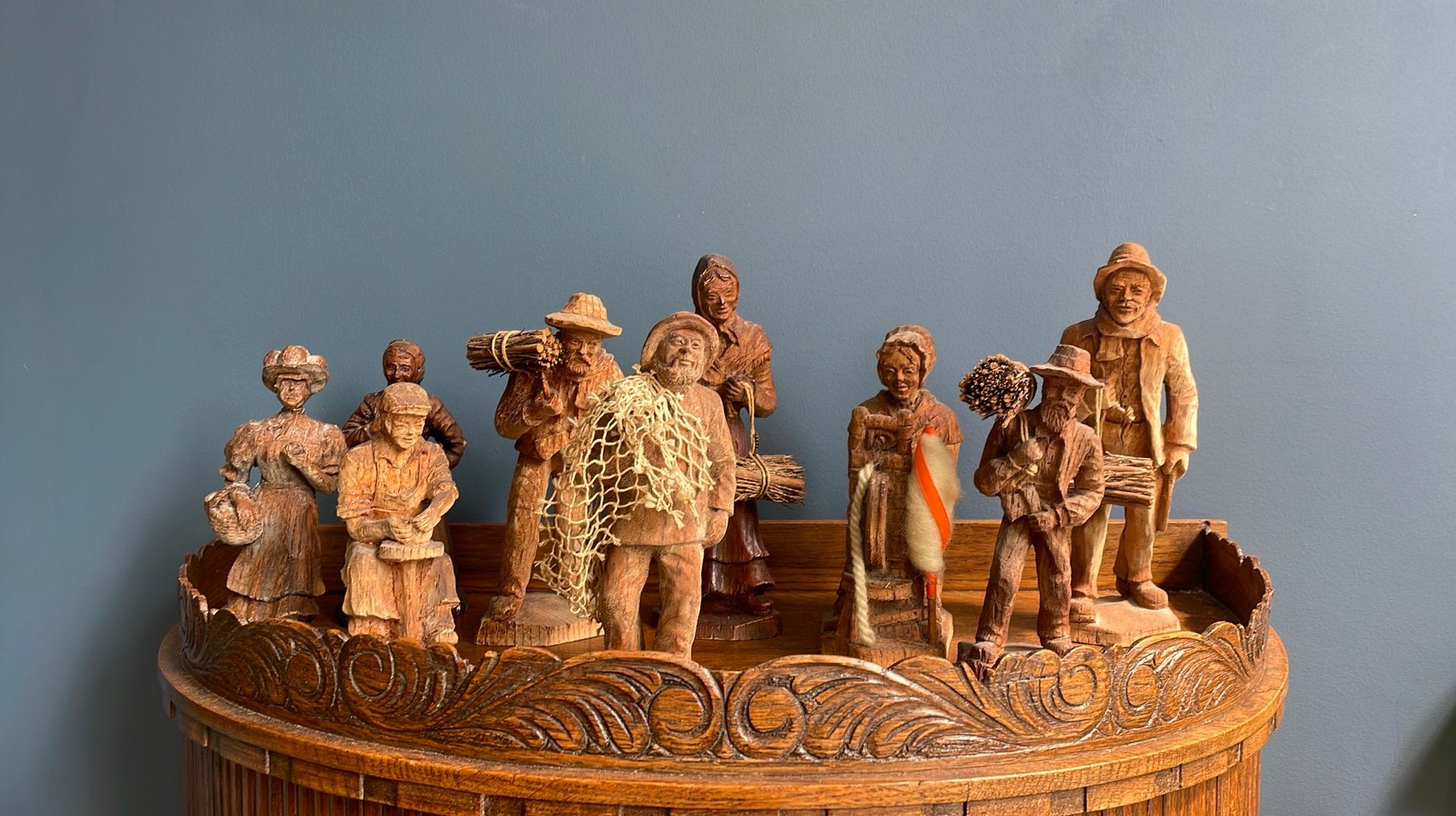 8 houten santon figuren, Ophalen of Verzenden
