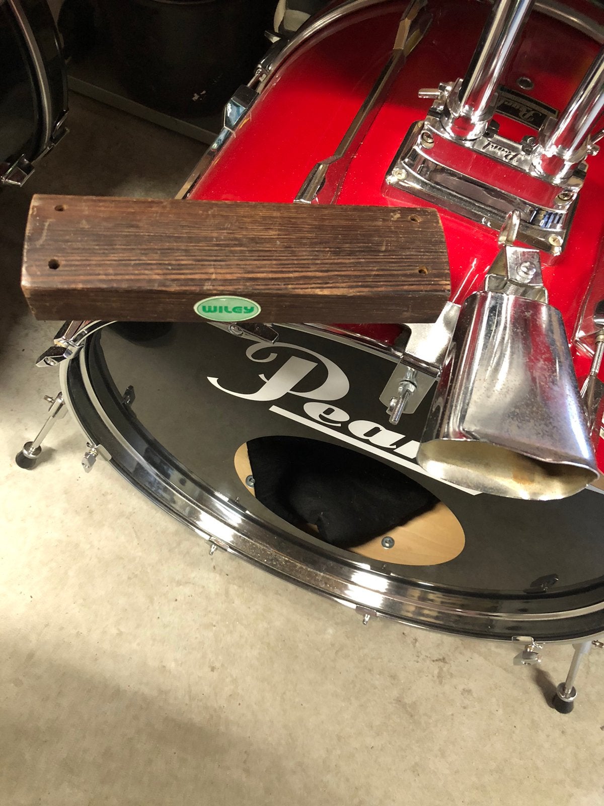 Basdrum houder voor oa koebel, woodblok, Ophalen of Verzenden, Drums of Percussie