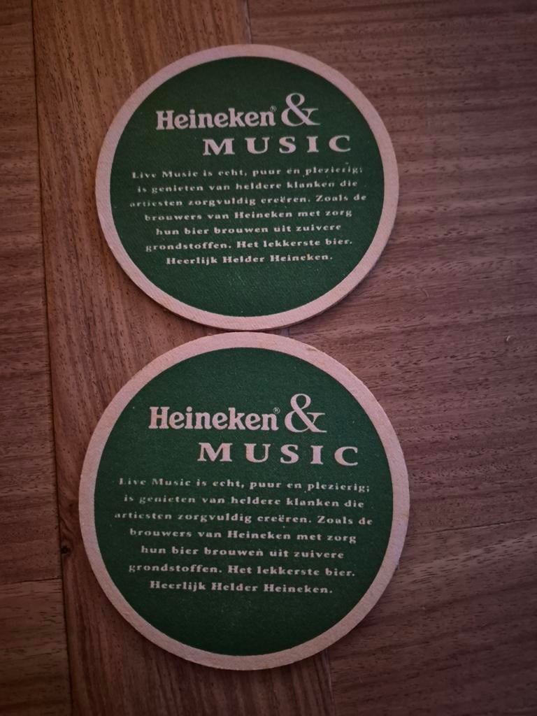 Heineken & Music bierviltjes - Set van 2, Ophalen of Verzenden