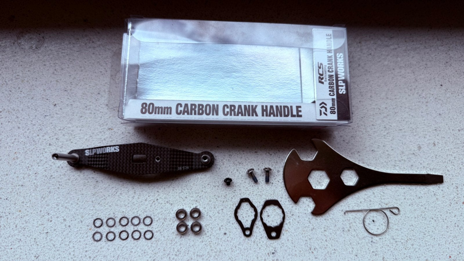 SLP Works 2023 T1100G Carbon Crank Handle 80mm, Watersport en Boten, Ophalen of Verzenden, Zo goed als nieuw