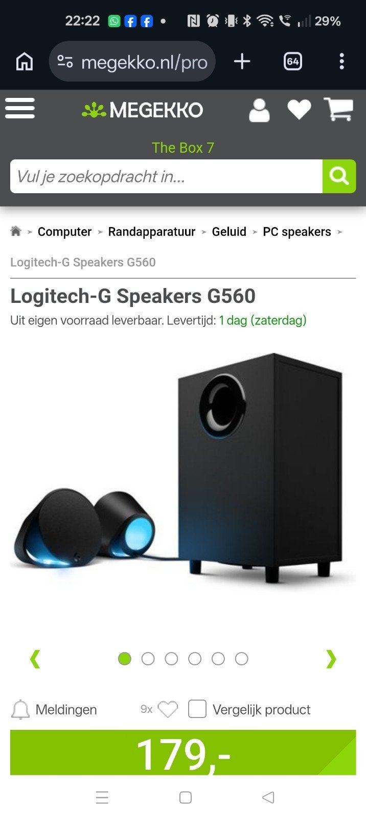 Logitech G560 Gaming Speakers met LIGHTSYNC RGB, Ophalen, Zo goed als nieuw, Audiokanaal 2.1, Logitech